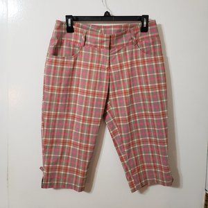 Pink & Tan Plaid Capris By Adidas Climalite Size 4